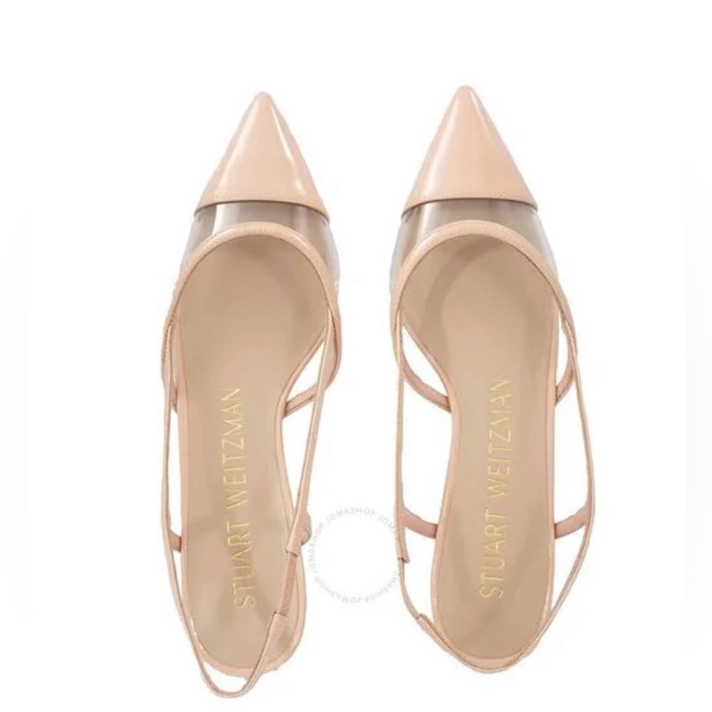 Pre-Owned Stuart Weitzman Women's Pink Poudre Mondrian 50 Slingback Pumps - Picture 4 of 5